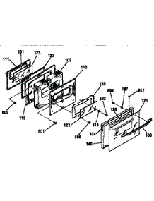 Door parts for Kenmore Range 911.95975790 (91195975790, 911 95975790) from AppliancePartsPros.com