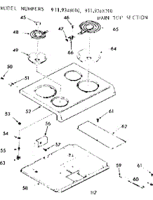 Main Top Section parts for Kenmore Range 911.9348010 (9119348010, 911 9348010) from AppliancePartsPros.com