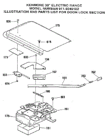 Door Lock Section parts for Kenmore Range 911.9349182 (9119349182, 911 9349182) from AppliancePartsPros.com