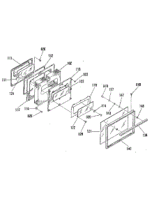 Oven Door Section parts for Kenmore Range 911.9349181 (9119349181, 911 9349181) from AppliancePartsPros.com