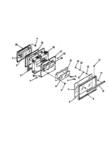 Oven Door Section parts for Kenmore Range 911.9358710 (9119358710, 911 9358710) from AppliancePartsPros.com