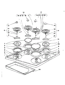 Cook Top Section parts for Kenmore Range 101.921590 (101921590, 101 921590) from AppliancePartsPros.com