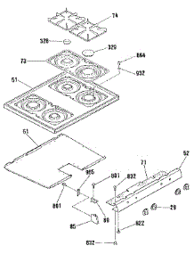 Main Top Section parts for Kenmore Range 911.7360891 (9117360891, 911 7360891) from AppliancePartsPros.com