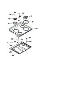 Maintop Section parts for Kenmore Range 911.92495890 (91192495890, 911 92495890) from AppliancePartsPros.com