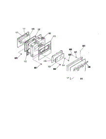 Oven Door parts for Kenmore Range 911.95956590 (91195956590, 911 95956590) from AppliancePartsPros.com