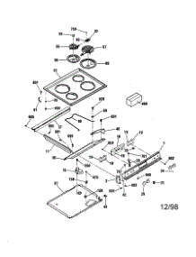 Main Top parts for Kenmore Range 911.46569892 (91146569892, 911 46569892) from AppliancePartsPros.com