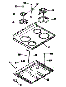 Main Top Section parts for Kenmore Range 911.9344190 (9119344190, 911 9344190) from AppliancePartsPros.com
