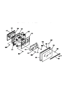 Oven Door Section parts for Kenmore Range 911.9344190 (9119344190, 911 9344190) from AppliancePartsPros.com