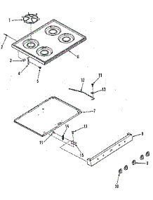 Main Top parts for Kenmore Range 911.6158812 (9116158812, 911 6158812) from AppliancePartsPros.com