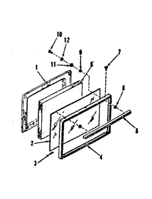 Oven Door Section parts for Kenmore Range 911.9248810 (9119248810, 911 9248810) from AppliancePartsPros.com