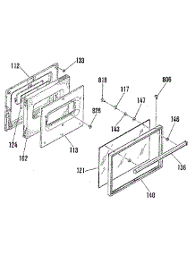 Oven Door Section parts for Kenmore Range 911.4538813 (9114538813, 911 4538813) from AppliancePartsPros.com
