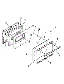 Oven Door Section parts for Kenmore Range 911.4538892 (9114538892, 911 4538892) from AppliancePartsPros.com