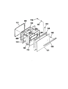 Door parts for Kenmore Range 911.95181890 (91195181890, 911 95181890) from AppliancePartsPros.com
