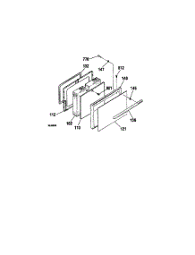 Door parts for Kenmore Range 911.64278891 (91164278891, 911 64278891) from AppliancePartsPros.com