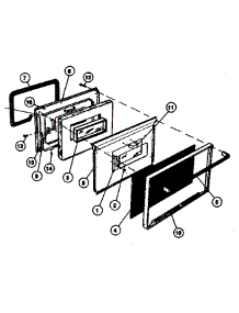 Door parts for Kenmore Range 663.48 / 1988 (66348 / 1988, 663 48 / 1988) from AppliancePartsPros.com
