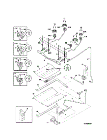 Burner parts for Kenmore Range 790.74033312 (79074033312, 790 74033312) from AppliancePartsPros.com