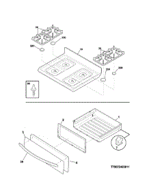 Top / Drawer parts for Kenmore Range 790.74033312 (79074033312, 790 74033312) from AppliancePartsPros.com