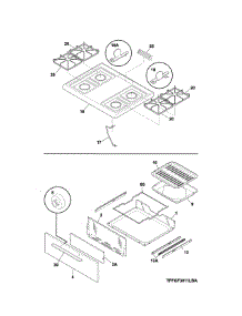 Top / Drawer parts for Kenmore Range 790.73032311 (79073032311, 790 73032311) from AppliancePartsPros.com