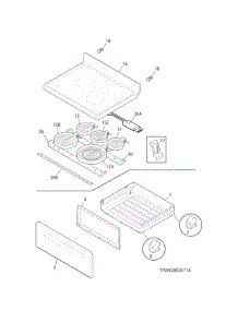 Top / Drawer parts for Kenmore Range 790.94209311 (79094209311, 790 94209311) from AppliancePartsPros.com