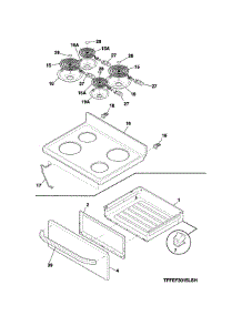 Top / Drawer parts for Kenmore Range 790.93003312 (79093003312, 790 93003312) from AppliancePartsPros.com