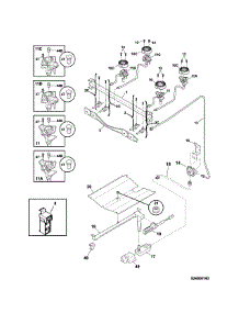 Burner parts for Kenmore Range 790.73232313 (79073232313, 790 73232313) from AppliancePartsPros.com