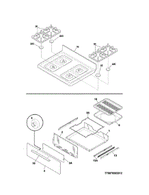 Top / Drawer parts for Kenmore Range 790.73234313 (79073234313, 790 73234313) from AppliancePartsPros.com