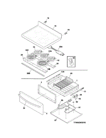 Top / Drawer parts for Kenmore Range 790.94243311 (79094243311, 790 94243311) from AppliancePartsPros.com