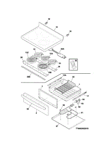 Top / Drawer parts for Kenmore Range 790.94249311 (79094249311, 790 94249311) from AppliancePartsPros.com