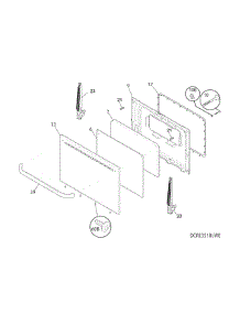 Door parts for Kenmore Range 790.93022311 (79093022311, 790 93022311) from AppliancePartsPros.com