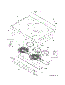 Main Top parts for Kenmore Range 790.97212411 (79097212411, 790 97212411) from AppliancePartsPros.com