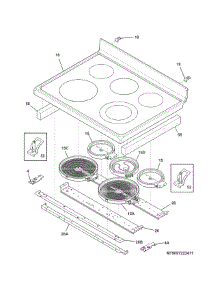 Main Top parts for Kenmore Range 790.97223411 (79097223411, 790 97223411) from AppliancePartsPros.com