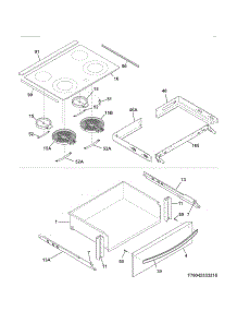 Top / Drawer parts for Kenmore Range 790.42533312 (79042533312, 790 42533312) from AppliancePartsPros.com