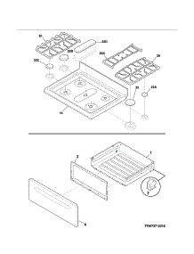 Top / Drawer parts for Kenmore Range 790.74232311 (79074232311, 790 74232311) from AppliancePartsPros.com