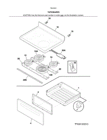 Top / Drawer parts for Kenmore Range 790.93019311 (79093019311, 790 93019311) from AppliancePartsPros.com