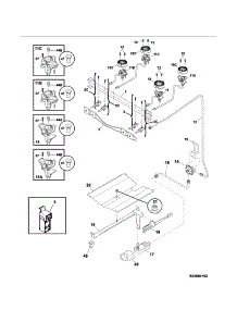 Burner parts for Kenmore Range 790.73234312 (79073234312, 790 73234312) from AppliancePartsPros.com