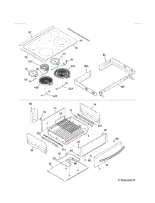Top / Drawer parts for Kenmore Range 790.42543312 (79042543312, 790 42543312) from AppliancePartsPros.com