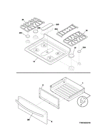 Top / Drawer parts for Kenmore Range 790.74233311 (79074233311, 790 74233311) from AppliancePartsPros.com