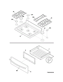 Top / Drawer parts for Kenmore Range 790.74133311 (79074133311, 790 74133311) from AppliancePartsPros.com