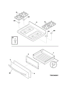 Top / Drawer parts for Kenmore Range 790.74033311 (79074033311, 790 74033311) from AppliancePartsPros.com