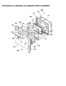 Door - 911.99002992 / 4992 / 9992 parts for Kenmore Range 911.99003992 (91199003992, 911 99003992) from AppliancePartsPros.com