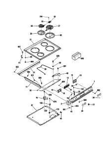 Main Top parts for Kenmore Range 911.46569096 (91146569096, 911 46569096) from AppliancePartsPros.com