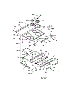 Maintop parts for Kenmore Range 911.46244896 (91146244896, 911 46244896) from AppliancePartsPros.com