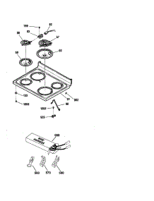 Maintop parts for Kenmore Range 911.92408992 (91192408992, 911 92408992) from AppliancePartsPros.com