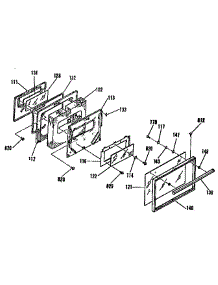 Oven Door Section parts for Kenmore Range 911.4552192 (9114552192, 911 4552192) from AppliancePartsPros.com