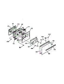Oven Door Section parts for Kenmore Range 911.4694590 (9114694590, 911 4694590) from AppliancePartsPros.com