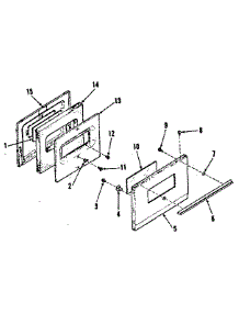 Oven Door Section-Model 911.6138510 parts for Kenmore Range 911.7218510 (9117218510, 911 7218510) from AppliancePartsPros.com