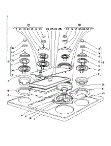 Cook Top Section parts for Kenmore Range 101.939582 (101939582, 101 939582) from AppliancePartsPros.com