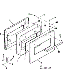 Visi-Bake Oven Door parts for Kenmore Range 911.4228490 (9114228490, 911 4228490) from AppliancePartsPros.com