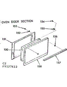 Oven Door Section parts for Kenmore Range 911.9127612 (9119127612, 911 9127612) from AppliancePartsPros.com