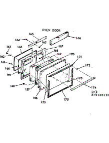 Oven Door Section parts for Kenmore Range 103.9338112 (1039338112, 103 9338112) from AppliancePartsPros.com